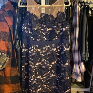 Adrianna Papell Navy Lace Dress